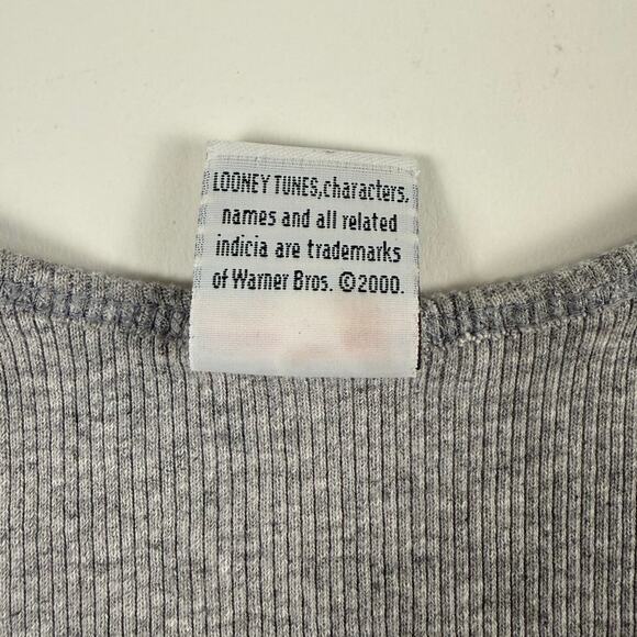 Y2K Tweety Bird Warner Bros Looney Tunes Vintage Grey Ribbed Tank Size Small - Picture 5 of 6